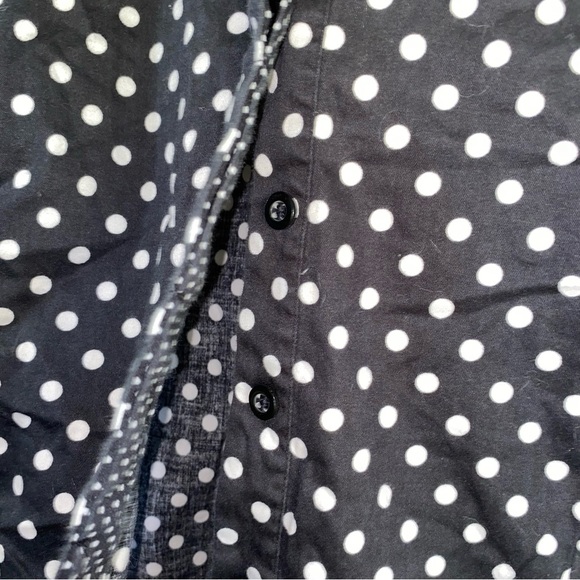 Lane Bryant Black and White Polka Dot Button Down Shirt - Picture 4 of 7